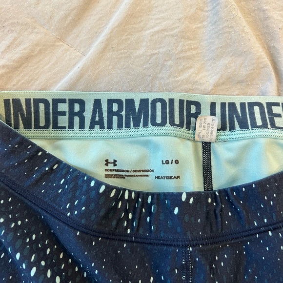 Under Armour Navy and Light Blue Compression workout pants - Picture 5 of 5